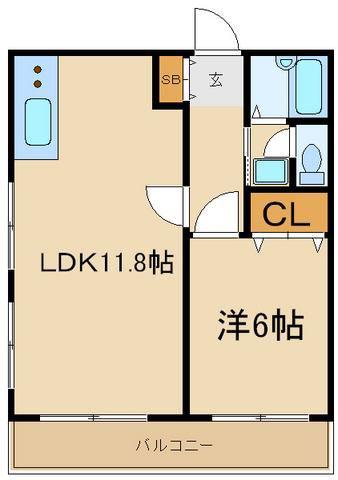 カーササガミオオツカ(1LDK/1階)の間取り写真