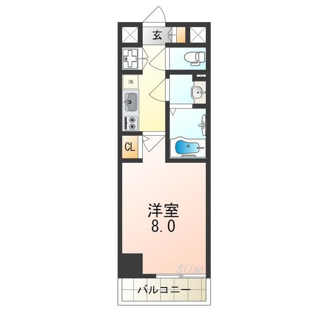 フォレストインサイド鳳(1K/5階)の間取り写真