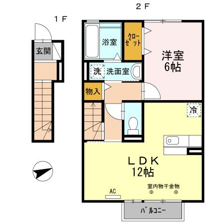 SEYNY島田(1LDK/2階)の間取り写真