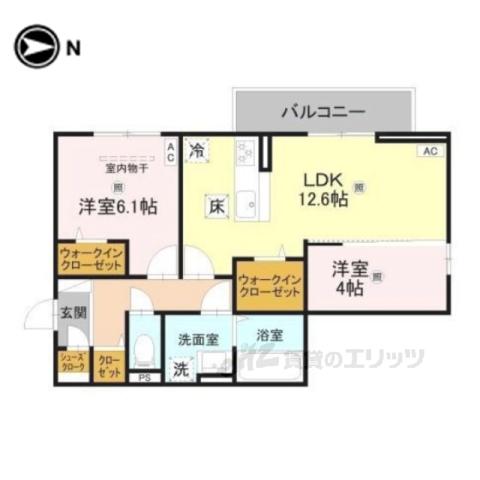 RETOLIA小綱(2LDK/3階)の間取り写真