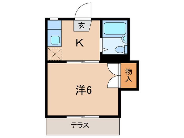 メゾン東(1K/1階)の間取り写真