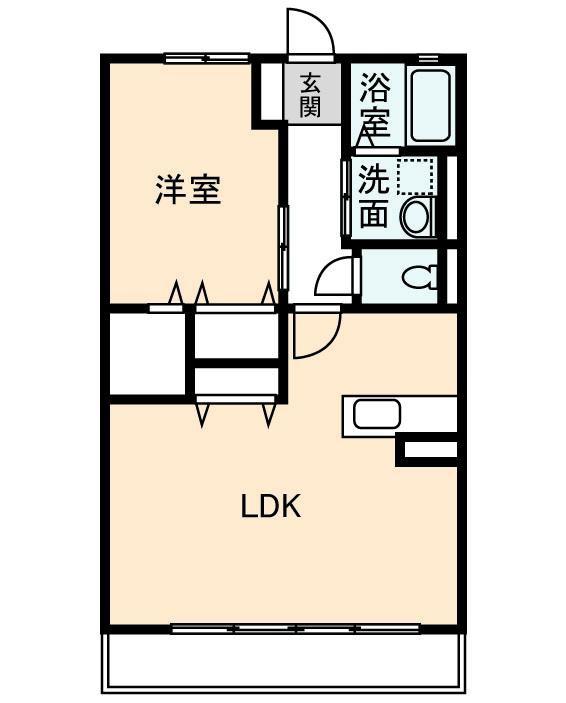 エコール(1LDK/2階)の間取り写真