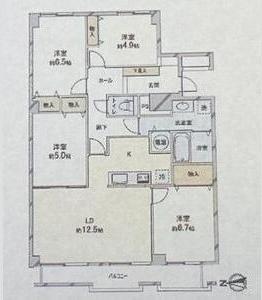 シーアイマンション円山西棟(4LDK/13階)の間取り写真