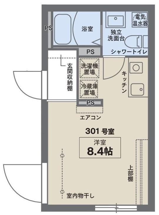COCOFLAT武蔵関(ワンルーム/3階)の間取り写真