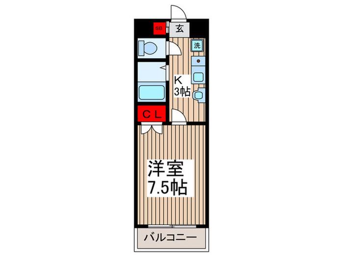 クオリティライフ優(1K/2階)の間取り写真
