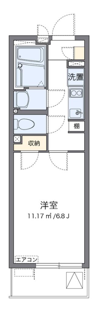 クレイノのぞみIII(1K/3階)の間取り写真