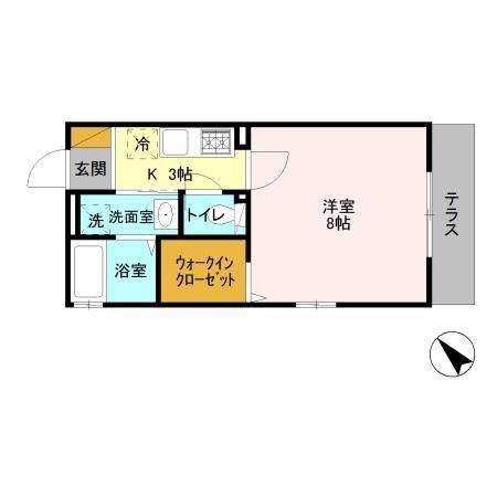 グランシャリオ(1K/1階)の間取り写真