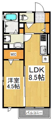 チェリーヴィラB(1LDK/2階)の間取り写真