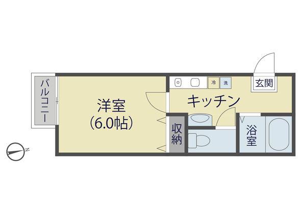 第42アベニュー新善町(1K/1階)の間取り写真