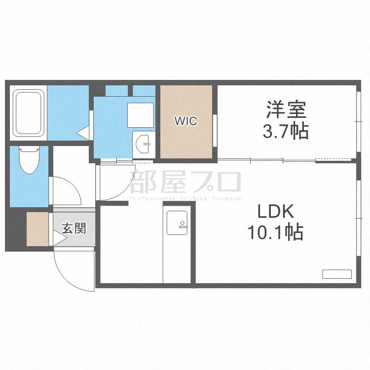 GRAND BOJOU 美園(1LDK/2階)の間取り写真