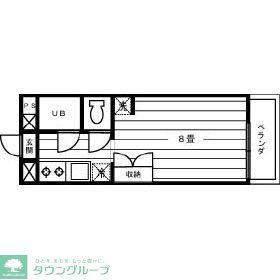 自由が丘オークヒル(ワンルーム/1階)の間取り写真