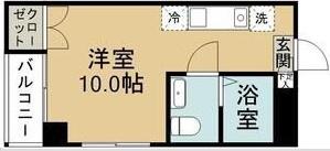 ラフィネ中倉(ワンルーム/4階)の間取り写真