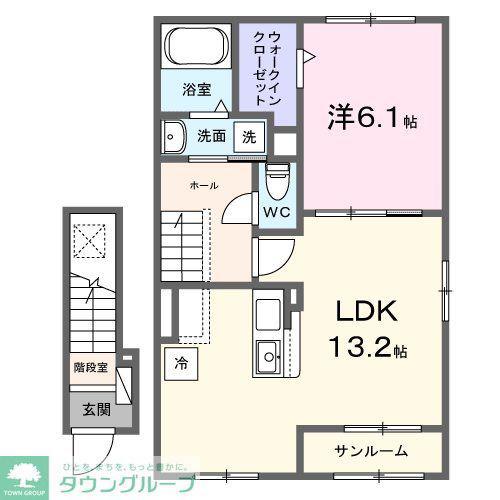 ヒカルサ熊谷肥塚II(1LDK/2階)の間取り写真