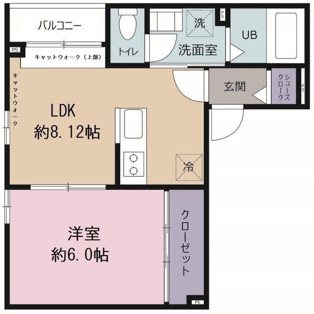 MAISON DE CHATON(1LDK/2階)の間取り写真