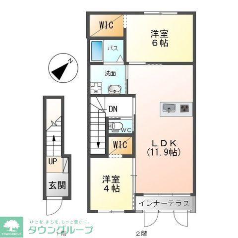 オリエンタルコート(2LDK/1階)の間取り写真
