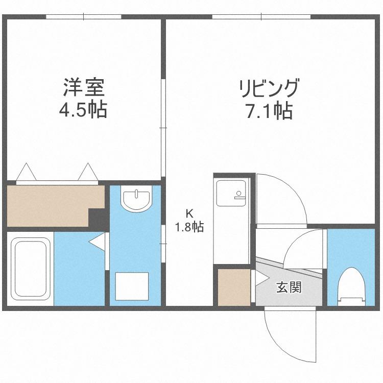 ガーデンコート美園(1LDK/3階)の間取り写真