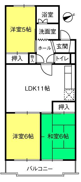 パークプラザ東大宮(3LDK/2階)の間取り写真