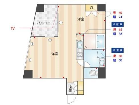 コア大井町(1LDK/2階)の間取り写真