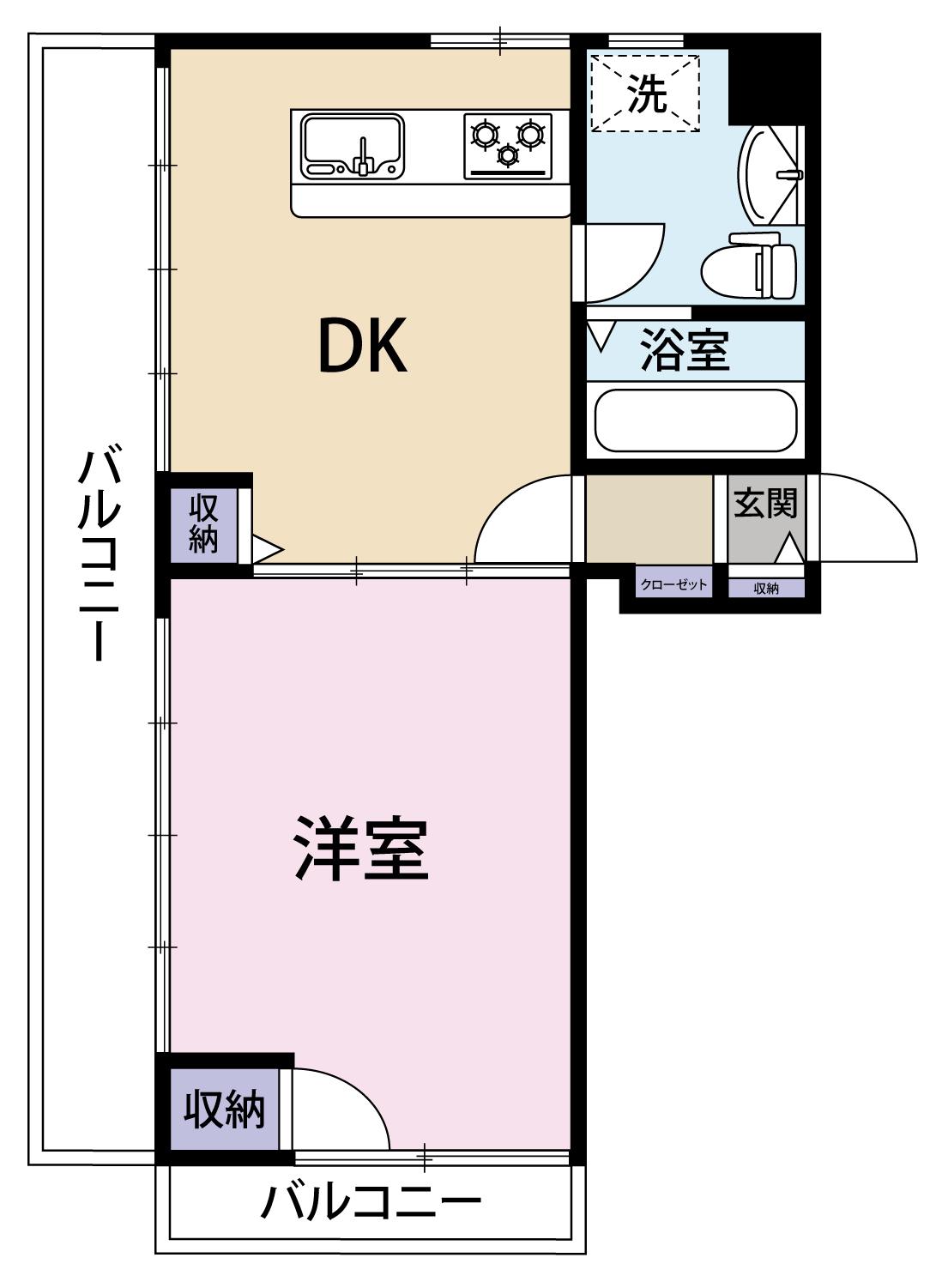セントラルハイツ(1DK/4階)の間取り写真
