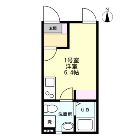 ヒルズ妙蓮寺(ワンルーム/1階)の間取り写真