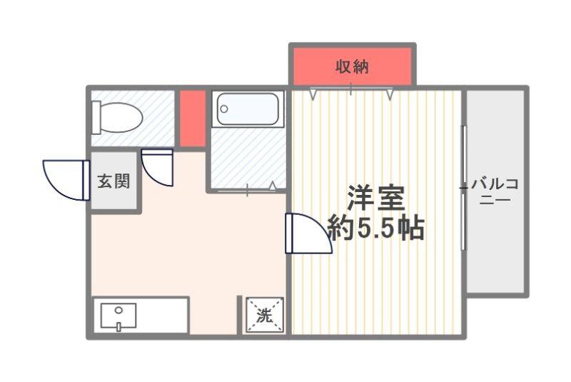 SPACE75(1K/1階)の間取り写真