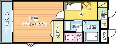 サンパーク田原(1K/1階)の間取り写真