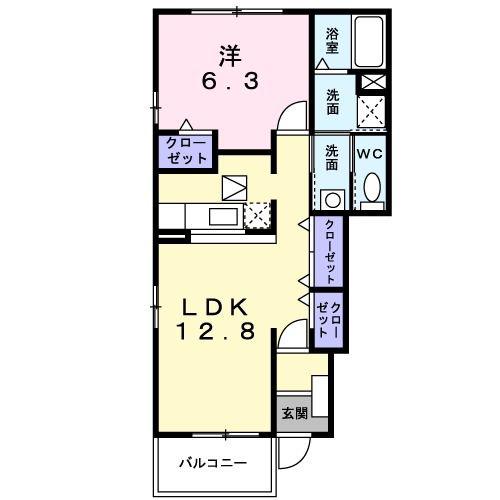 セレニテ(1LDK/1階)の間取り写真