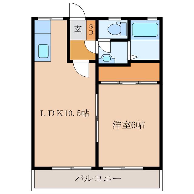 ラフィネ・ノワール今村南(1LDK/2階)の間取り写真