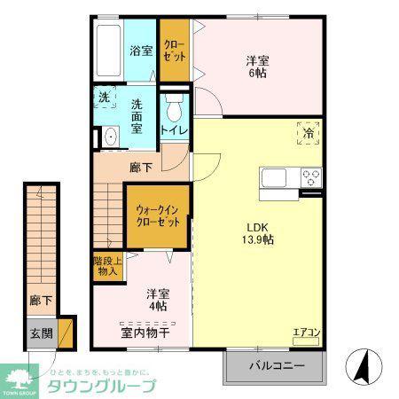 五反田ガーデン南館(1LDK/2階)の間取り写真