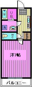 アレーゼ東浦和(1K/3階)の間取り写真