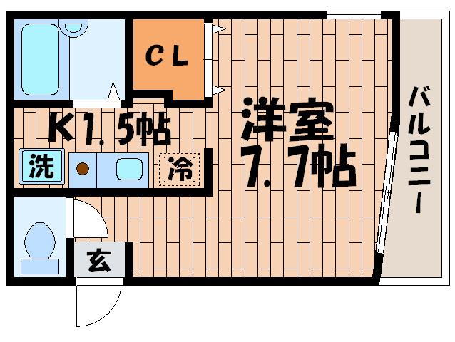 RESIDIA池上A棟(1K/1階)の間取り写真