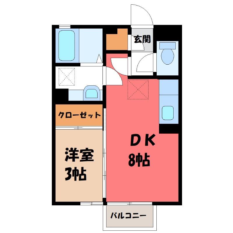 アビターレ狸塚(1DK/1階)の間取り写真