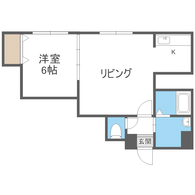 ディアコートBGS(1LDK/2階)の間取り写真