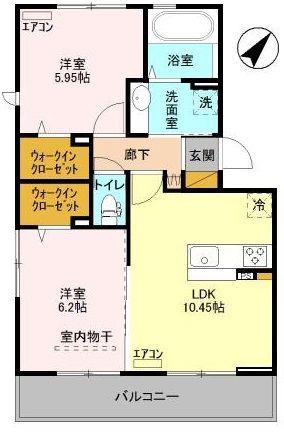 フェルモント(2LDK/3階)の間取り写真