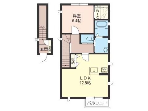 レジデンスK B(1LDK/2階)の間取り写真