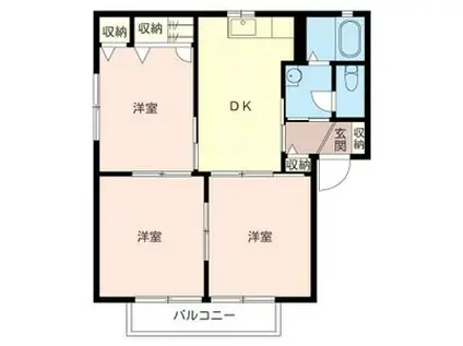 シャーメゾントゥーリーフ(3DK/1階)の間取り写真