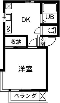 ソフィアハイツA棟(1DK/2階)の間取り写真