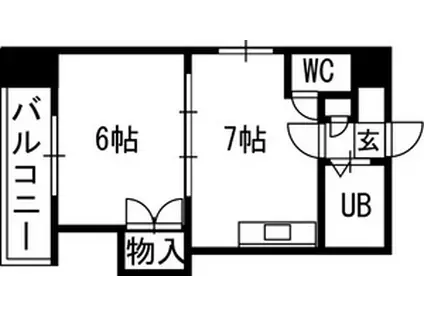 札幌JOW2ビル(1DK/9階)の間取り写真