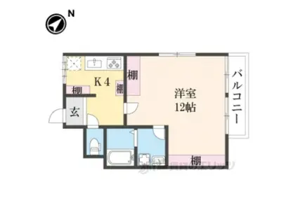 オルボス壱分(1DK/1階)の間取り写真