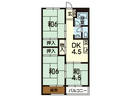 カーサ・セレーノ(3DK/3階)の間取り写真