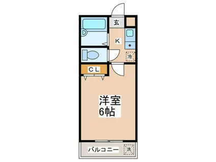 ライラックPARTII(1K/4階)の間取り写真