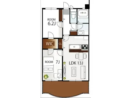 ルコランヴェール杜(2LDK/3階)の間取り写真
