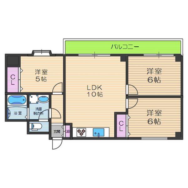 LAKIAMAISON瓢箪山(3LDK/1階)の間取り写真