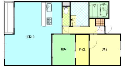 サンクレスト原町(2LDK/9階)の間取り写真