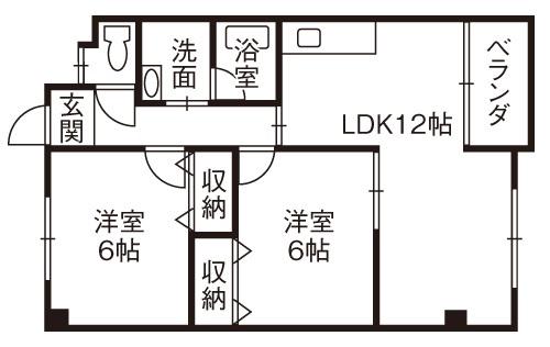 ガーデンハウス はなみずき(2LDK/1階)の間取り写真