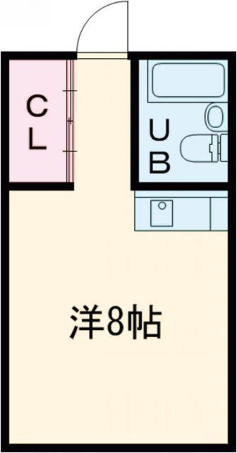 フラットフォーレスト本通Ⅱ(ワンルーム/2階)の間取り写真