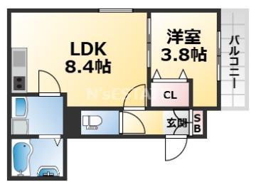 D PORTA EWER(1LDK/3階)の間取り写真