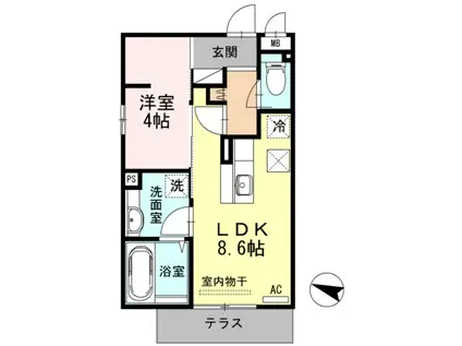 フレッサ(1LDK/1階)の間取り写真
