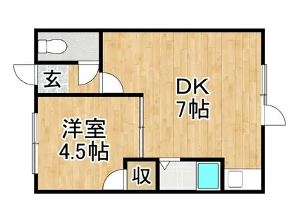 伊藤マンションII(1DK/1階)の間取り写真