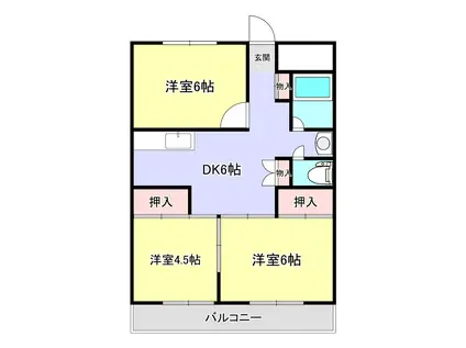 RCグランデ(3DK/2階)の間取り写真